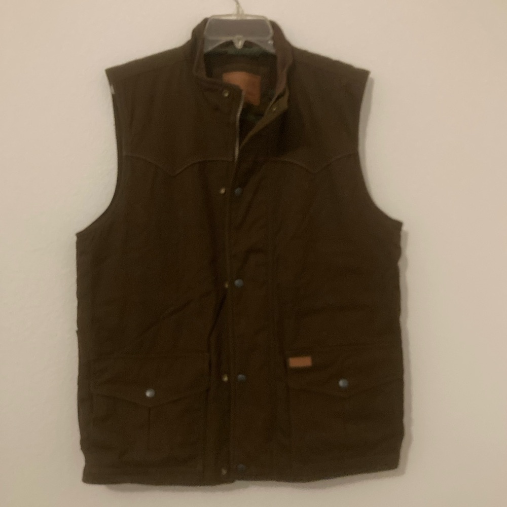 Men's Dark Brown Outdoor Vest Outback Trading Co. Sz Medium. Ready for Waxing.